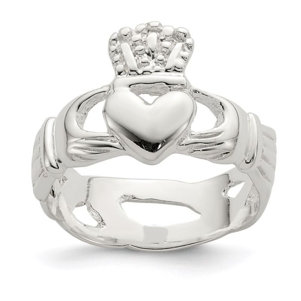 Kazi Luxury Sterling Silver Solid Claddagh Ring - image 1